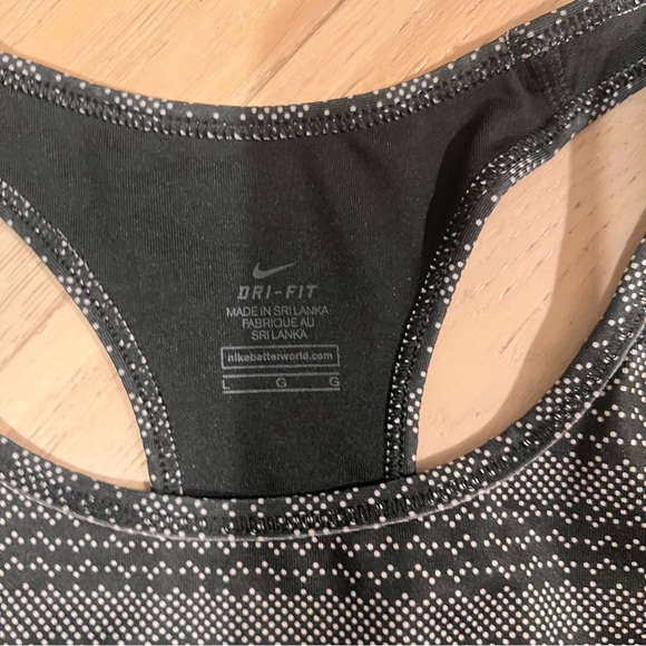 Nike Dri Fit Black White Workout Bra | Size Women Large - Picture 4 of 5